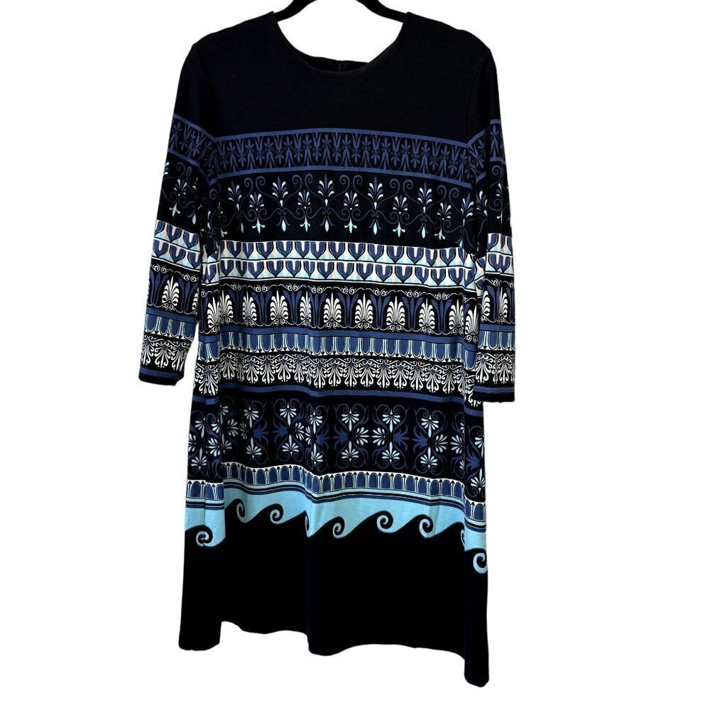 J.McLaughlin Kinsley Blue Fair Isle Dress XL